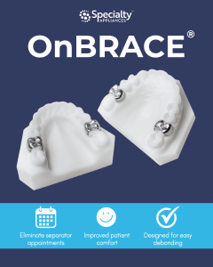 OnBrace orthodontic appliance used by orthodontists to enhance anchorage and efficiency in orthodontics