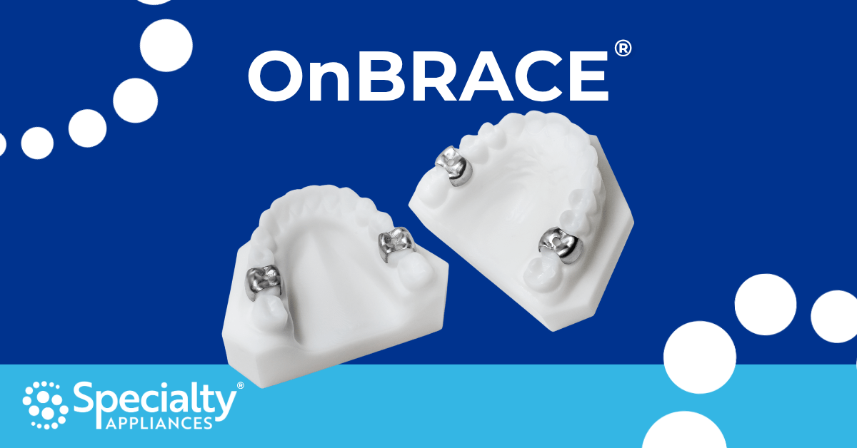 OnBrace orthodontic appliance used by orthodontists to enhance anchorage and efficiency in orthodontics